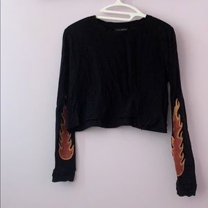 Pacsun fire cropped shirt